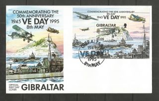 Gibraltar 1995 50th Anniv End Of Second World War M/sheet Fdc Sg,  Ms744 Lot 999b