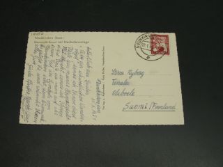 Germany Saargebiet 1954 Postcard To Finland 16456