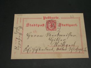 Germany City Of Stuttgart 1897 Postal Card 16282