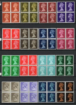 Great Britain Unmounted Machin Blocks,  Stamps As Per Scan (7386)