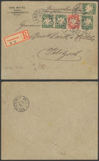 Germany Bavaria 1894 - Registered Cover Lambrecht To Delitzsch 36185/8