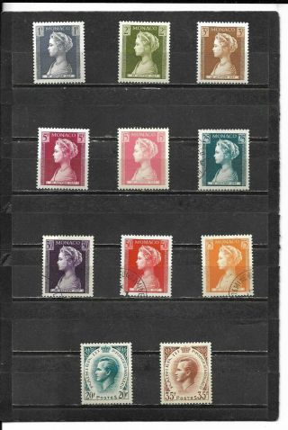 21 Monaco Stamps 391 - 411 (scott) Mh/canc Cat Val $48.  70