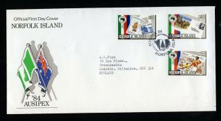 Norfolk Island 1984 Stamp Exhibition Set First Day Cover Sg 343 To Sg 345