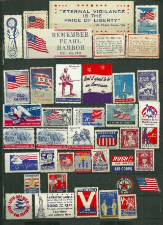 40 Patriotic U.  S.  Cinderellas Poster Stamps 1940 