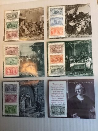 Set Of 6 Souvenir Sheets Scott 2624 - 2629 Voyages Of Columbus Mnh