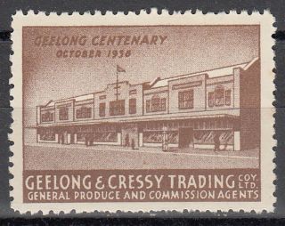 Australia - 1938 Geelong Centenary (cressy Trading) Cinderella Label