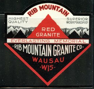 Usa Advertising Cinderella American Rib Mountain Wausau Wisconsin Granite Compan