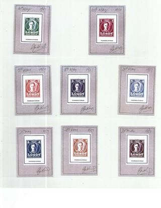 Gerald King Lundy Isle Set Of 8 George 6th Signed Proofs Lot 202