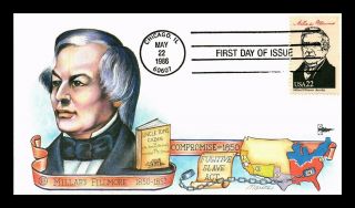 Dr Jim Stamps Us Millard Fillmore President Gill Craft First Day Cover Chicago