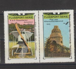 German Poster Stamp Flugsport Serie Pair Nancy And Ipswich