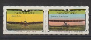 German Poster Stamp Flugsport Serie Pair London Humbermundung