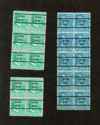 Liquidation Usa - Precancel Stamp.  - Boston,  Mass Block P - 474