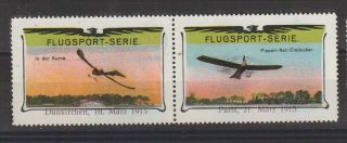 German Poster Stamp Flugsport Serie Pair Dunkirchen And Paris