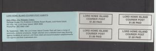 Lord Howe Island 1999 $1.  80 Paid P & S Labels Booklet - Cinderella/local - Muh
