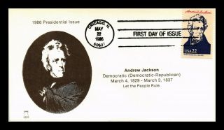 Dr Jim Stamps Us President Andrew Jackson First Day Cover Bell Cachet