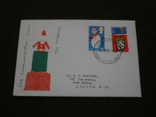 1966 Gb Stamps Christmas Gpo First Day Cover With London W.  C.  Cancel Fdc