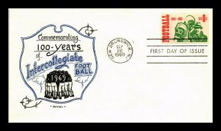 Dr Jim Stamps Us 100 Years Intercollegiate Football Art O Pages Fdc Cover