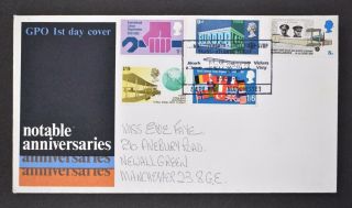 Fdc,  1969 Notable Anniversaries,  With Trans - Atlantic Special H/s,  Cat £40.