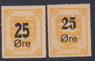 Denmark Local Railway Parcel Stamps Aabenraa Amt