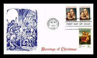 Us Cover Christmas Madonna And Child Fdc Combo Kmc Venture Cachet