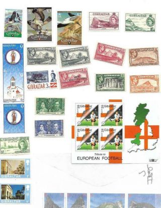Small Selection Of Mnh,  Gibraltar,  Singles And Souvenir Shts - See