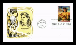 Us Cover Annie Oakley Legends Of The West Fdc Artmaster Cachet