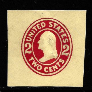 Hick Girl Stamp - U.  S.  Cut Square Envelope Sc U412 Carmine On Amber Y808