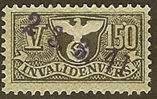 Stamp Germany Revenue Wwii Fascism War War Era Medical V 150 Invalid
