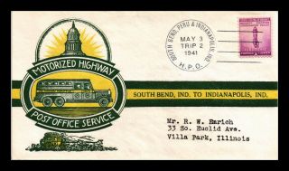 Dr Jim Stamps Us South Bend Peru Indianapolis Hpo Cachet Cover 1941 Trip 2