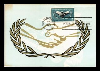 Dr Jim Stamps Us Cooperation Year Fdc Continental Maximum Card Scott 1266