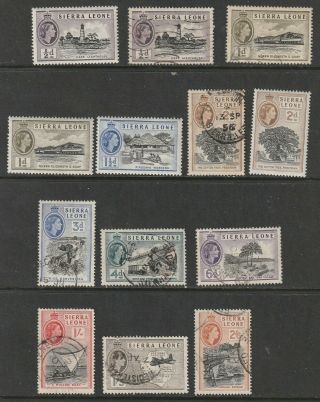 Sierra Leone - 1956 - Part Set (13 Stamps) - Used/mint Mixture