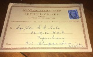 Rare,  1940s Souvenir Letter Card Of Bexhill - On - Sea.  6 Views In Photogravure