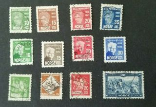 Norway,  Norge Small Lot Stamps 1929 - 1932