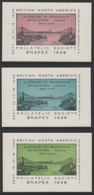 " British North America Philatelic Society " - Exhibition - Buffalo Ny 1949 - 3 S/s
