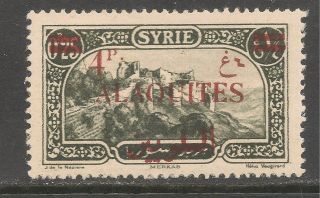 Alaouites 48 Vf Lh - 1928 4p On 25c View Of Merkab - Overprint Surcharged