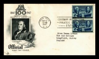 Us Cover Postage Stamp Centenary Fdc Pair Scott 947 Philatelic Slogan Cancel