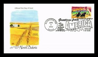 Dr Jim Stamps Us North Dakota Greetings From America Art Craft First Day Cover