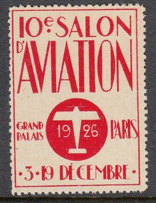 France - 1926 Paris Air Related Cinderella Label - Scarce