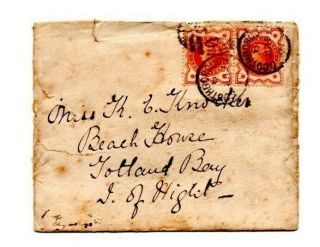 Gb Qv - Isle Of Wight Postal History Cover - Southborough To Totland 19 - 07 - 1897
