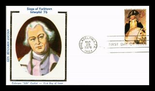 Dr Jim Stamps Us Benjamin Lincoln Siege Of Yorktown Colorano Silk Fdc Cover