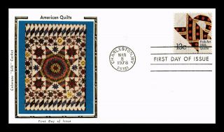 Dr Jim Stamps Us American Quilts Folk Art Colorano Silk First Day Cover