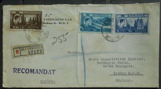 Romania 1947 Registered Cover From Bucharest To London