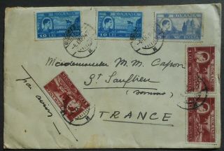 Romania 1947 Airmail Cover From Bucharest To France