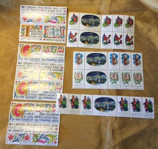 Mixed Lot 2 Different Years American Bible Society 41 Christmas Seals / Stamps
