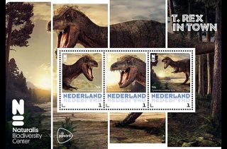 2016 Netherlands T.  Rex In Town Dinosaur M/s Mnh Unusual Unique Stamp,  Postcard