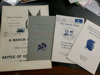 Us Stamp Ceremony Programs 1959 62,  3 Civil War,  Lincoln