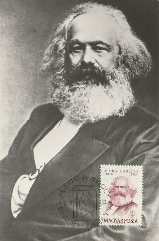 Hungary Karl Marx Portrait / Old Maxi Maximum Card