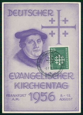Germany Mk 1956 Martin Luther Lutero Maximumkarte Carte Maximum Card Mc Cm Dz08