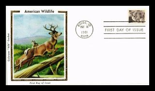 Dr Jim Stamps Us Scott 1888 White Tailed Deer Wildlife Colorano Silk Fdc Cover