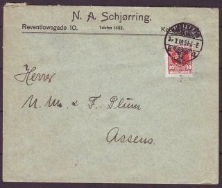 D1682/ Denmark Schjörring Perfin (nas) Cover 1910